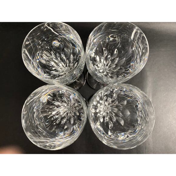 Gorham Diamond Clear Water/Wine Goblets - Set of 4 Fine Crystal Stemware - Picture 9 of 10